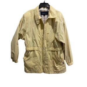 London Fog Mens Yellow Plaid Lined Zip Up Jacket Size 12‎ Reg Vintage